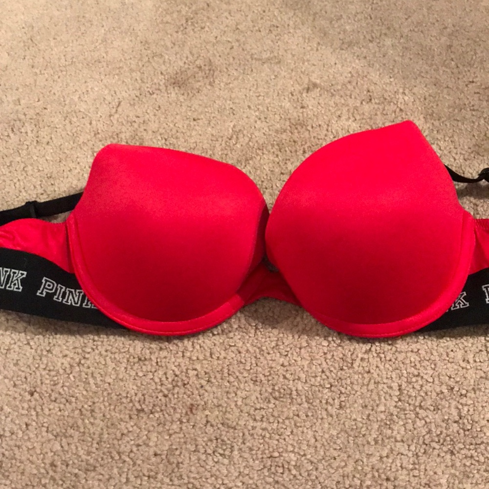 Pink red bra